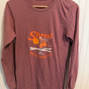 Women’s Long Sleeve Coalition Snow - Shred the Patriarchy - Pink